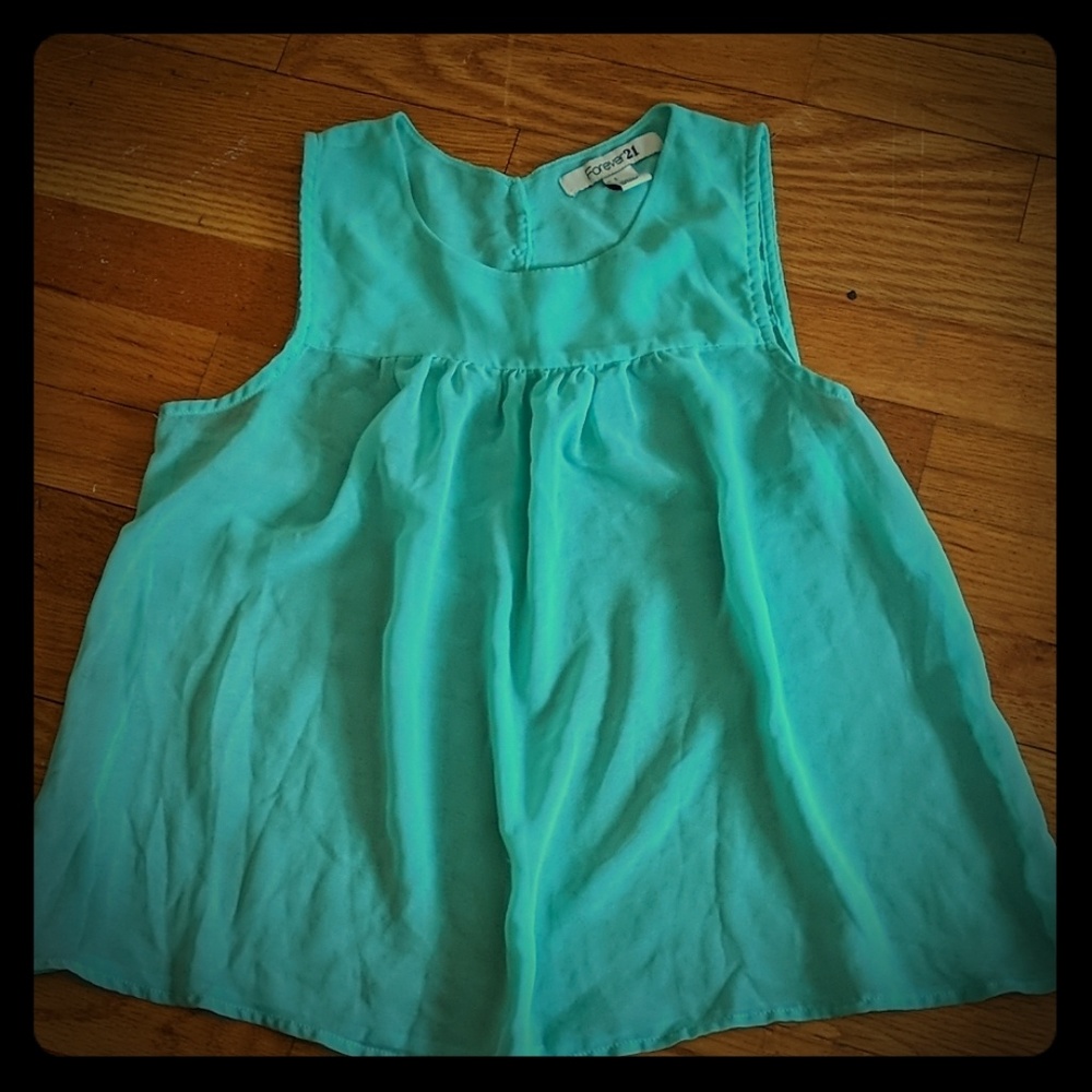 Teal Sheer Airy tank top